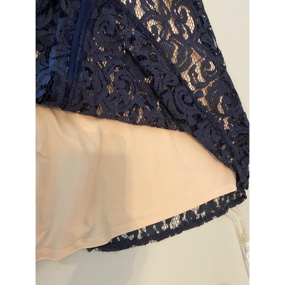 Taylor Navy Blue Lace Sleeveless Dress Size 10 - Picture 10 of 10